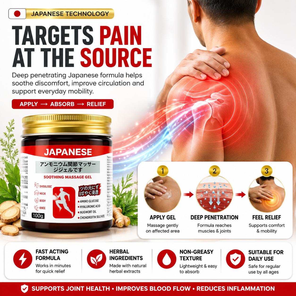 🔥 Quick Relief™ Japanese Pain Relief Gel | Buy 1 Get 1 FREE